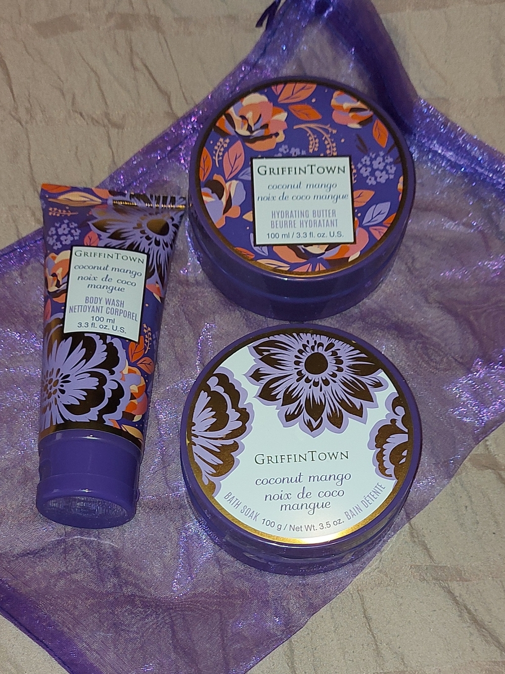 Coconut Mango Bath & Body Set - Purple